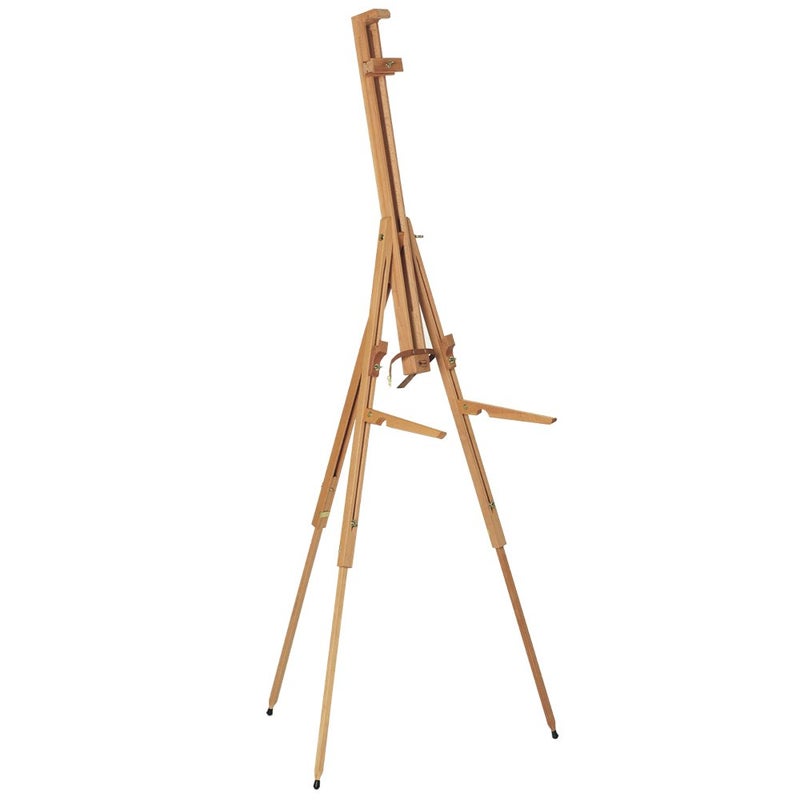 Mabef M/27 Field Easel, Lightweight Oiled Beech Wood Outdoor Easel with Adjustable Canvas Angle, Folding Shelf Brackets for Pastels, Up to 4 kg Load Capacity â€“ Made in Italy - Image 1